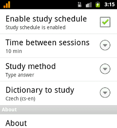 Scheduler settings